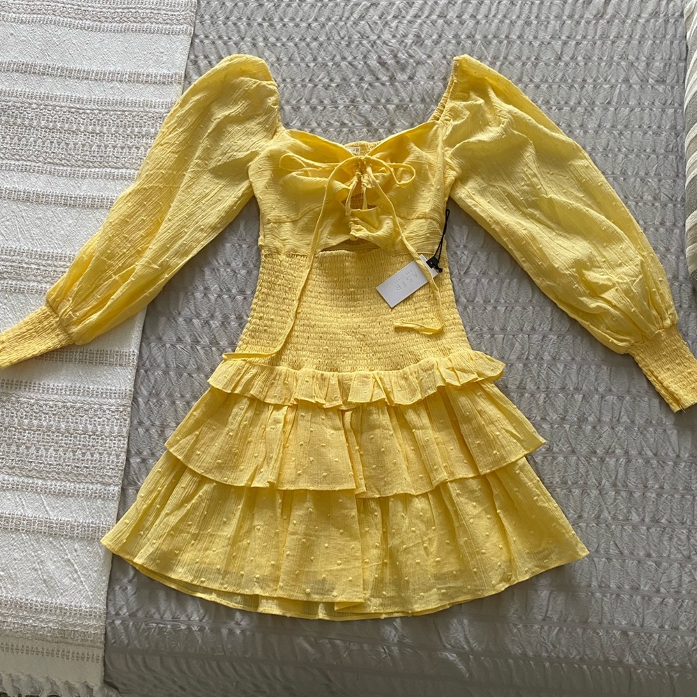 Astr Yellow Dress with cut out